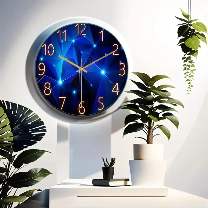 Round Glass Decorative Wall Clock Non Ticking