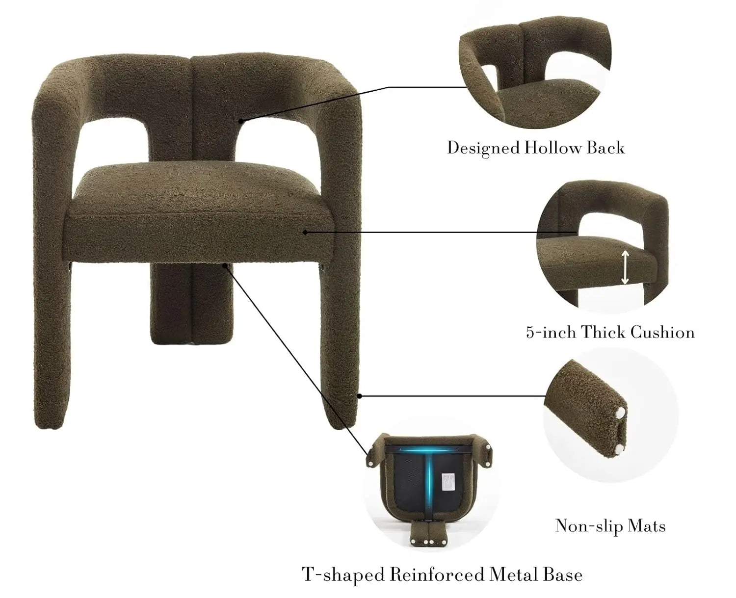 Modern Barrel Dining Chairs Set of 2