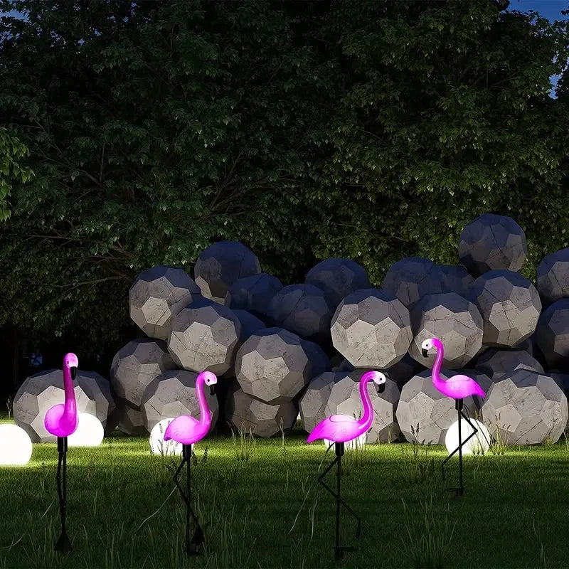 Outdoor Solar Flamingo Lights
