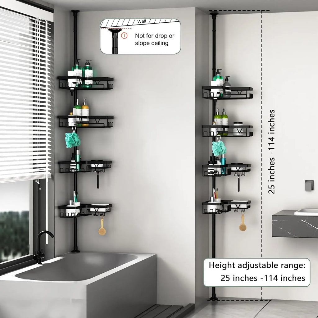 4-Tier Stainless Steel Adjustable Shower Caddy