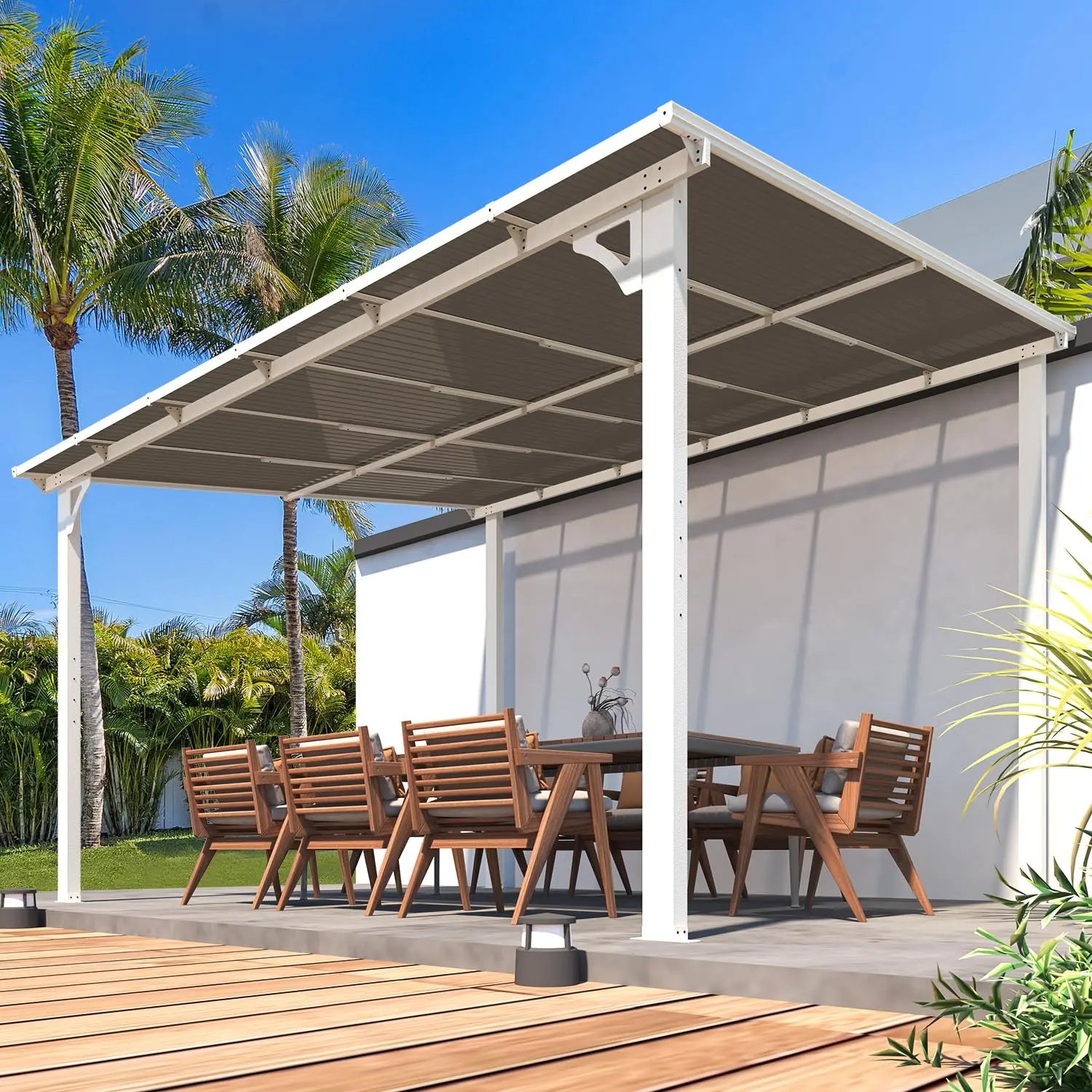 Wall Gazebo12’ x 10’, Hard Top Lean to