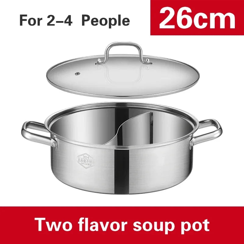 stainless steel two flavors hotpot special hot pot Cooking soup dumpling noodles