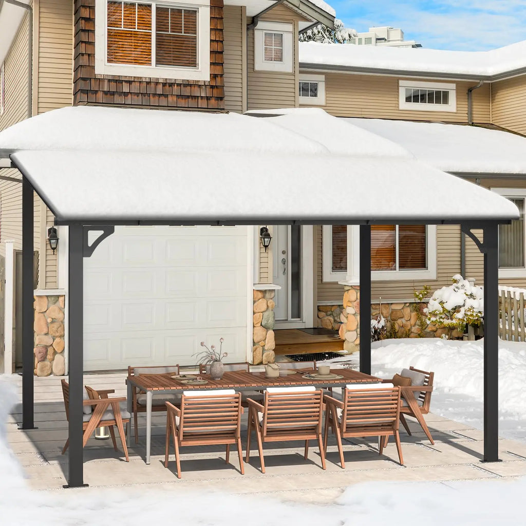 Wall Gazebo12’ x 10’, Hard Top Lean to