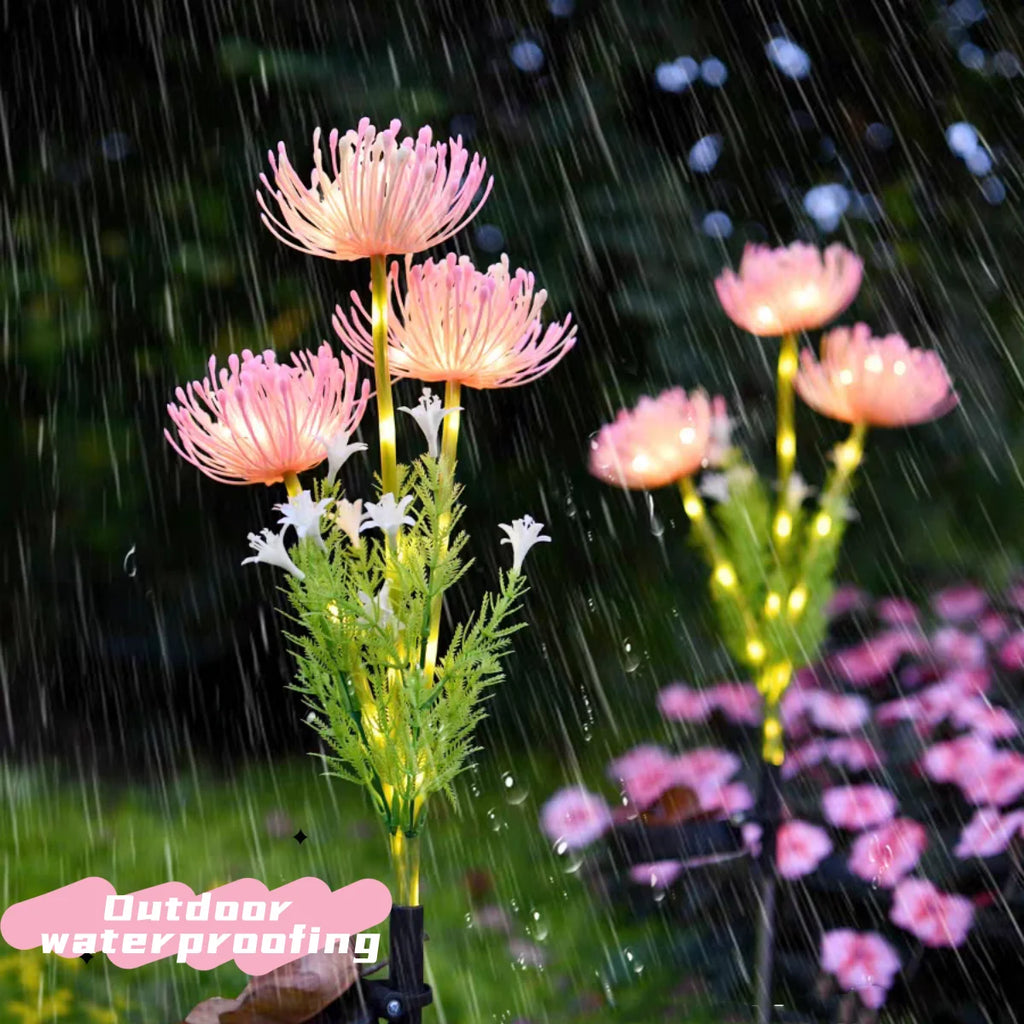 2PC solar powered shore flower ground plug-in lamp