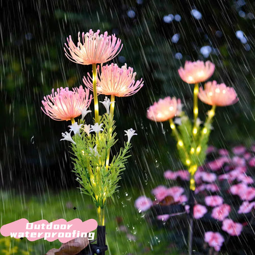 2PC solar powered shore flower ground plug-in lamp