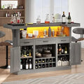 Long Lasting bar table cabinet with led & 3 drawers