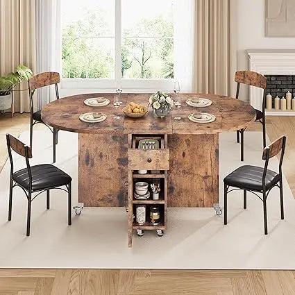 Compact 5-Piece Folding Dining Set for 4 People