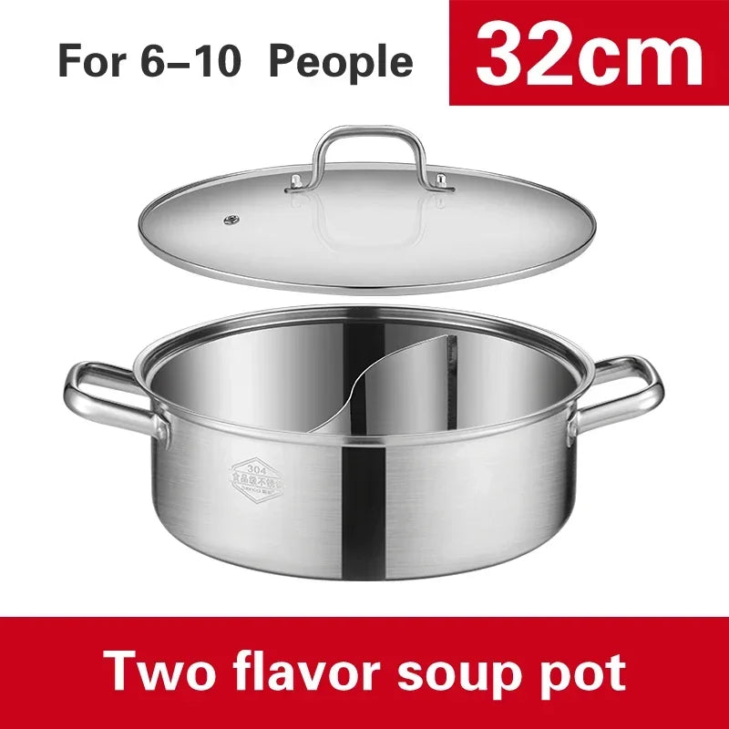 stainless steel two flavors hotpot special hot pot Cooking soup dumpling noodles