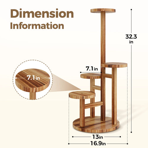 4 Tier Wood Plant Stand