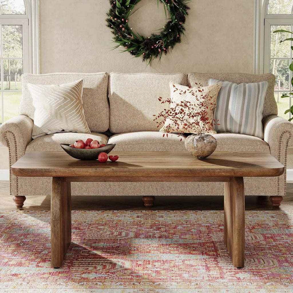 Wood Rectangular Living Room Table