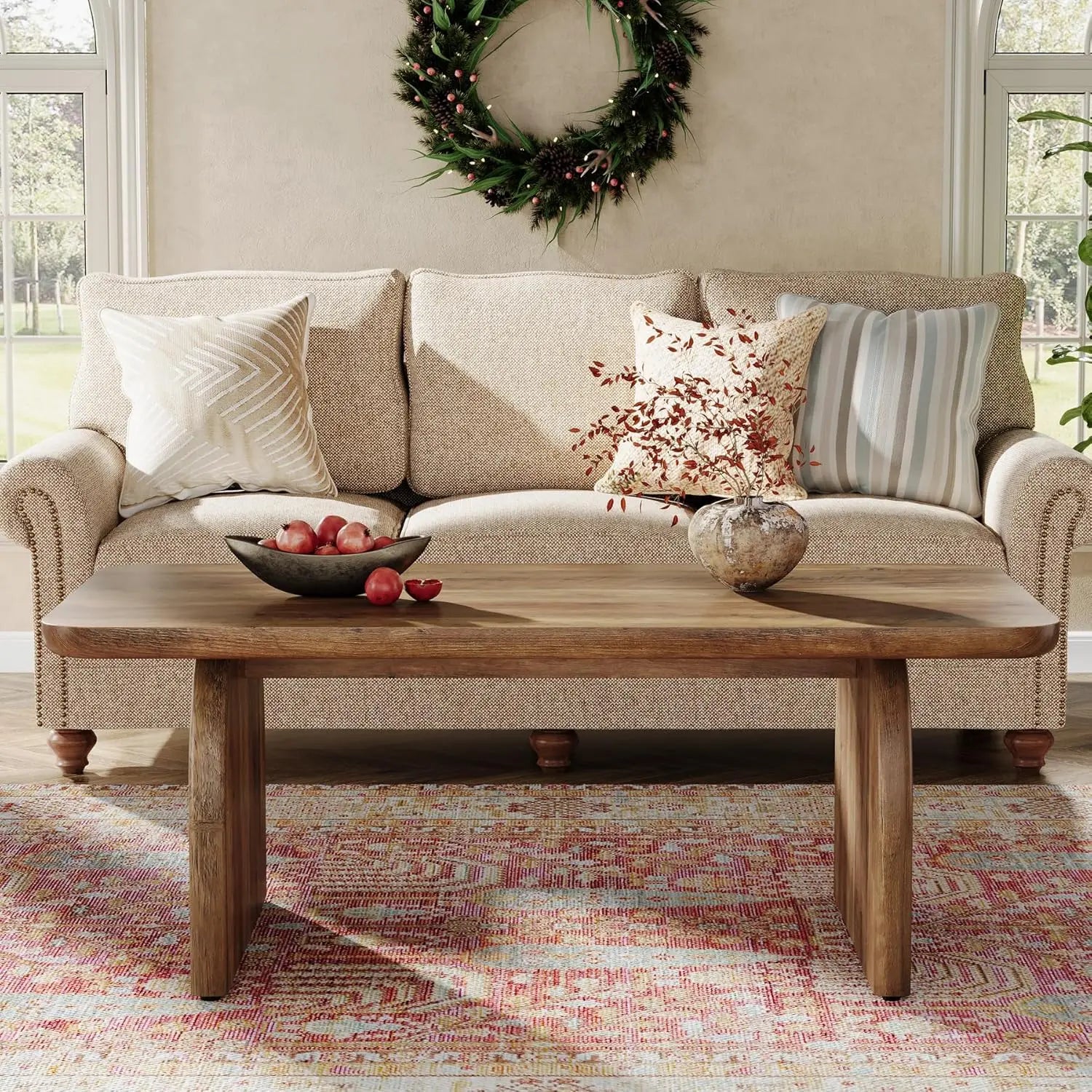 Wood Rectangular Living Room Table