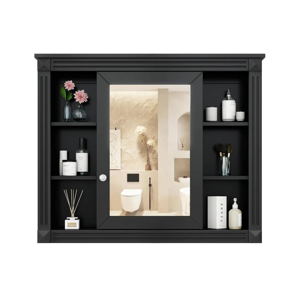 Medicine Cabinet with Mirror, Wall Mount Bathroom Cabinet 35" x 28"