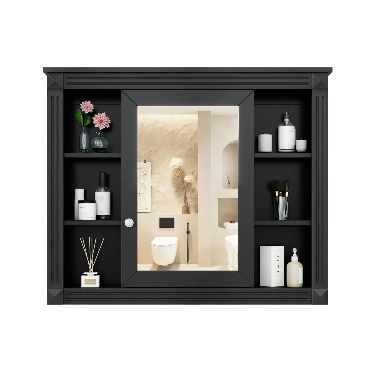 Medicine Cabinet with Mirror, Wall Mount Bathroom Cabinet 35" x 28"