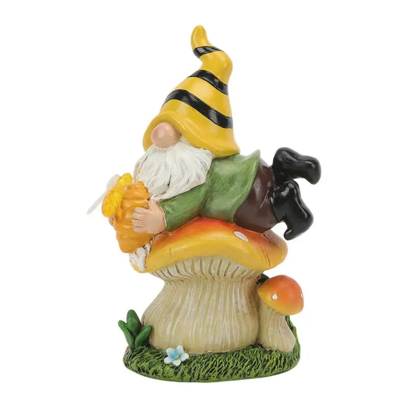 Solar Gnome Garden Gnomes Lying On Mushroom