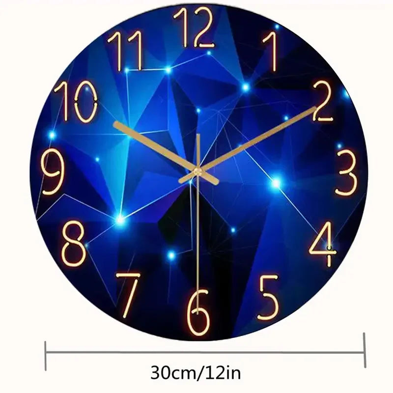 Round Glass Decorative Wall Clock Non Ticking