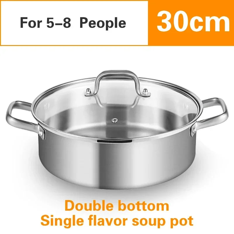 stainless steel two flavors hotpot special hot pot Cooking soup dumpling noodles