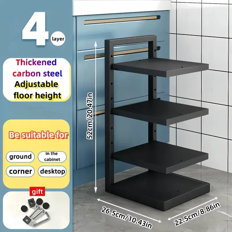 Adjustable Pot Rack Organizer, Stainless Steel Pot Storage Rack