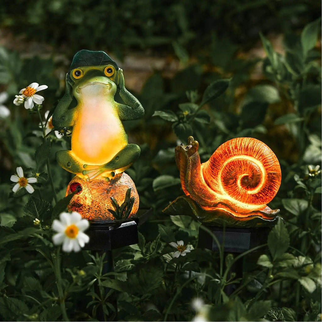 Cute Solar Powered Animal Statue LED Light