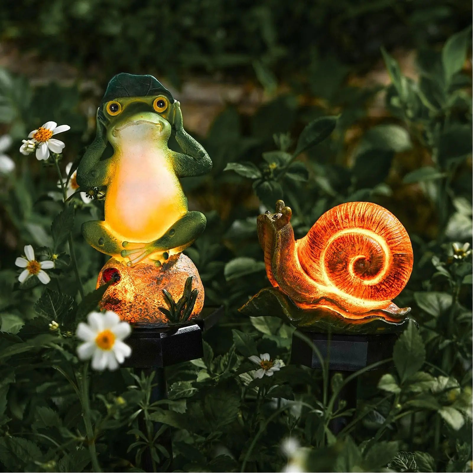 Cute Solar Powered Animal Statue LED Light