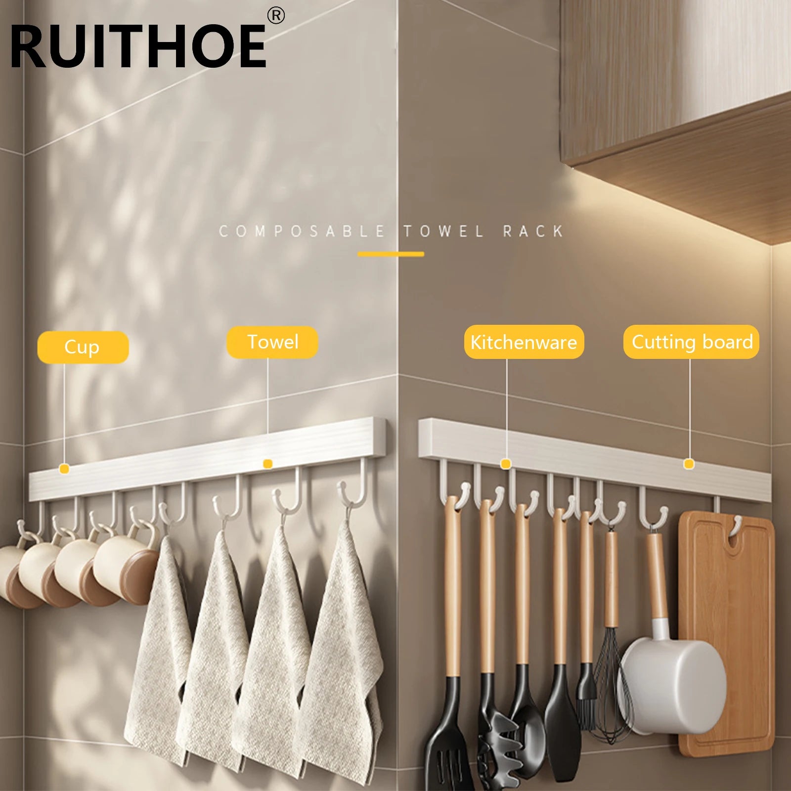 Wall Mounted Kitchen Hook Rack