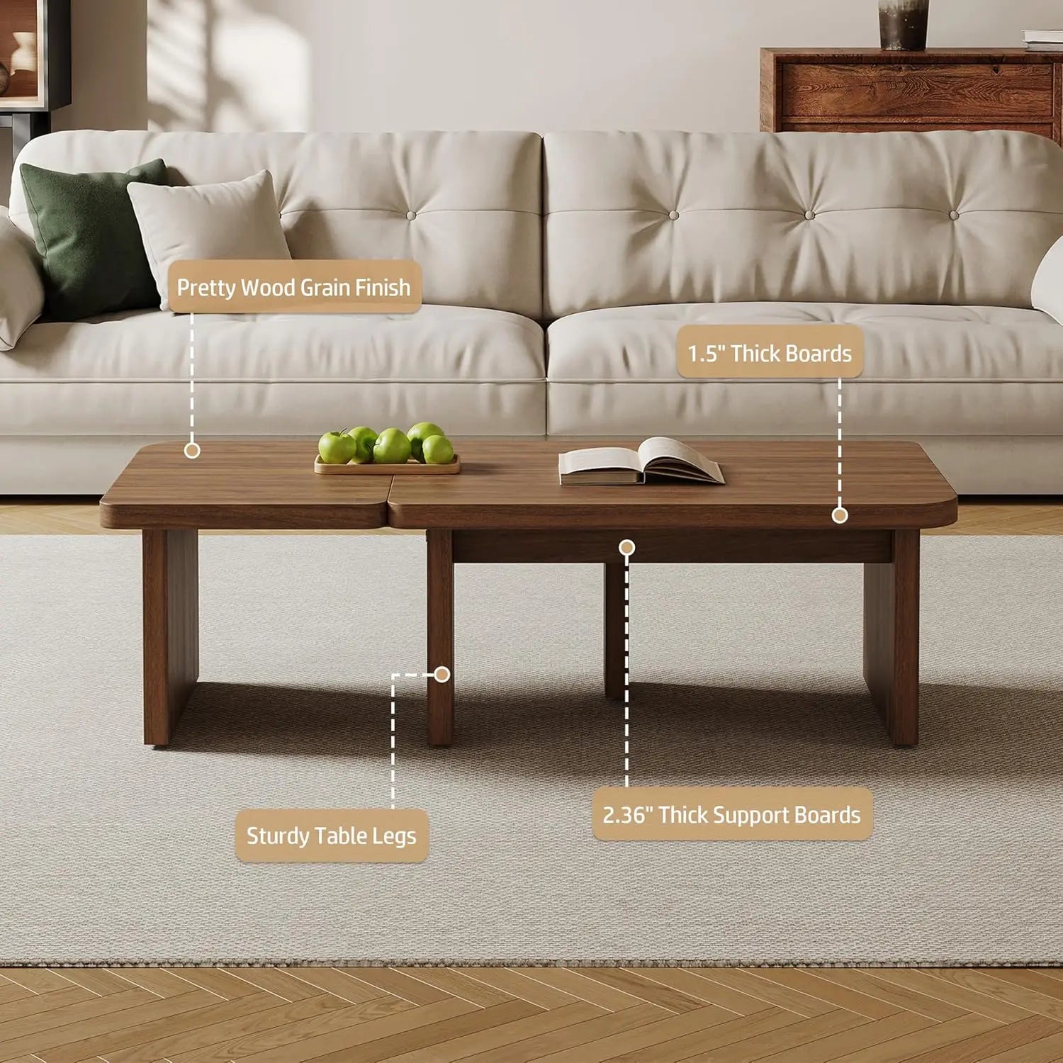 Mid-Century Nesting Coffee Table Set