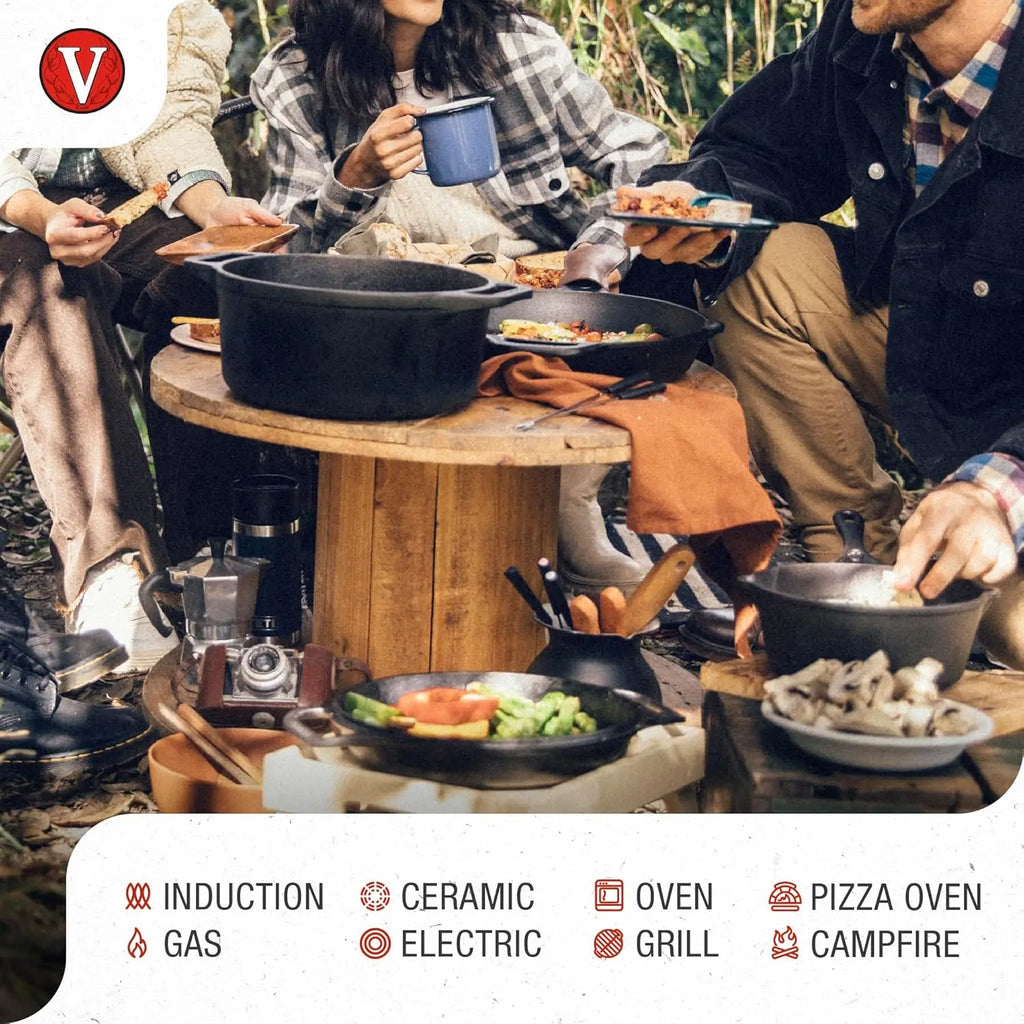 6-Quart Oval Cast Iron Dutch Oven and Skillet Set