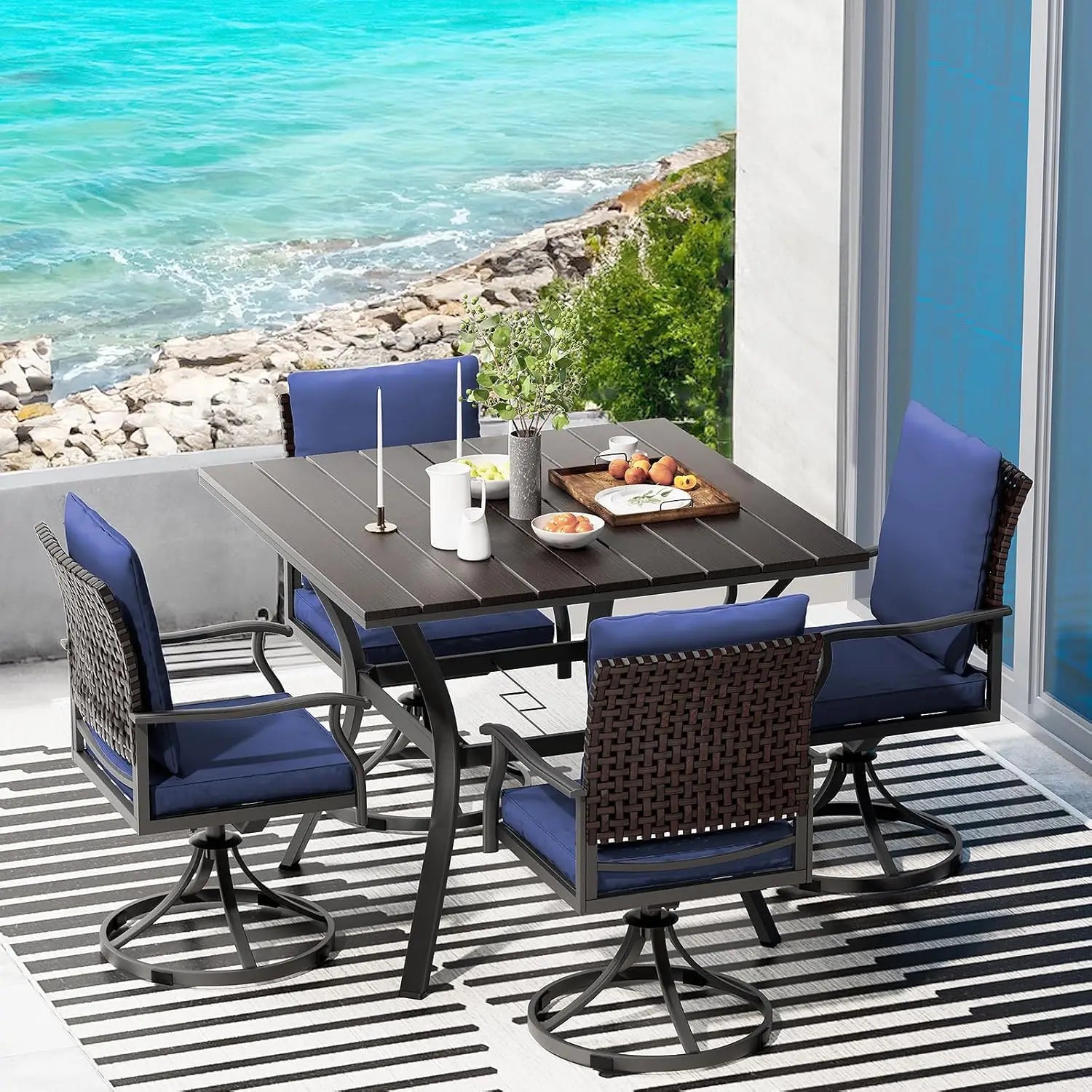 5 Piece Outdoor Patio Bistro Furniture Set