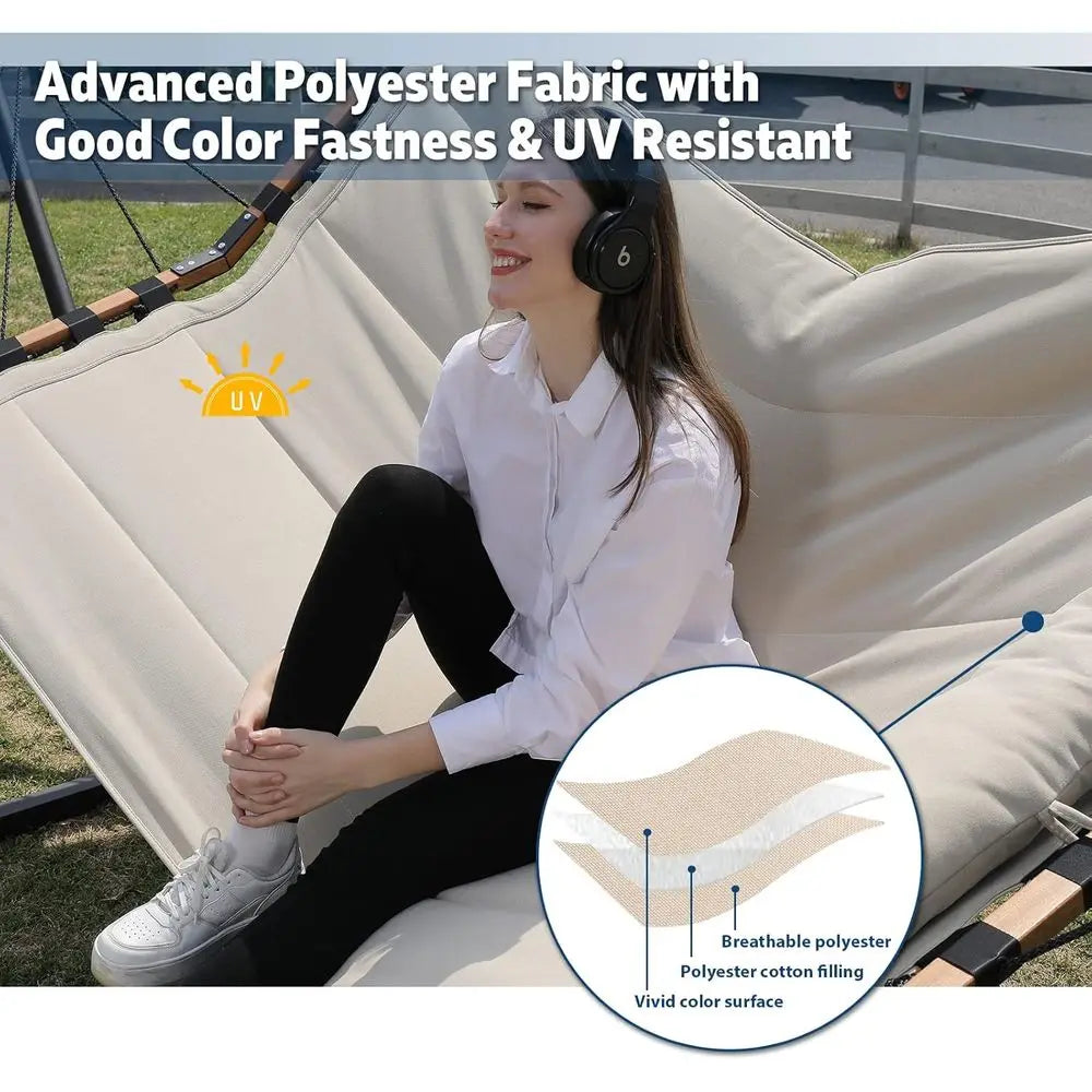Double Hammock with Stand, 55x79, 450 lbs Capacity