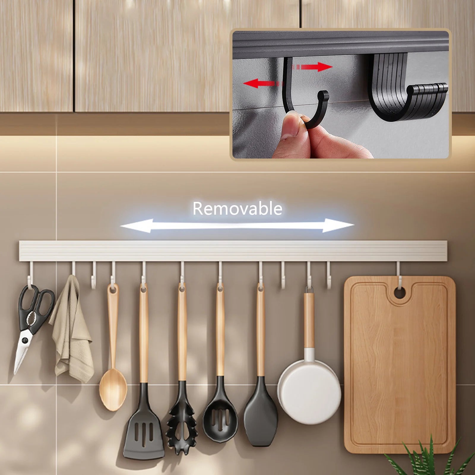 Wall Mounted Kitchen Hook Rack