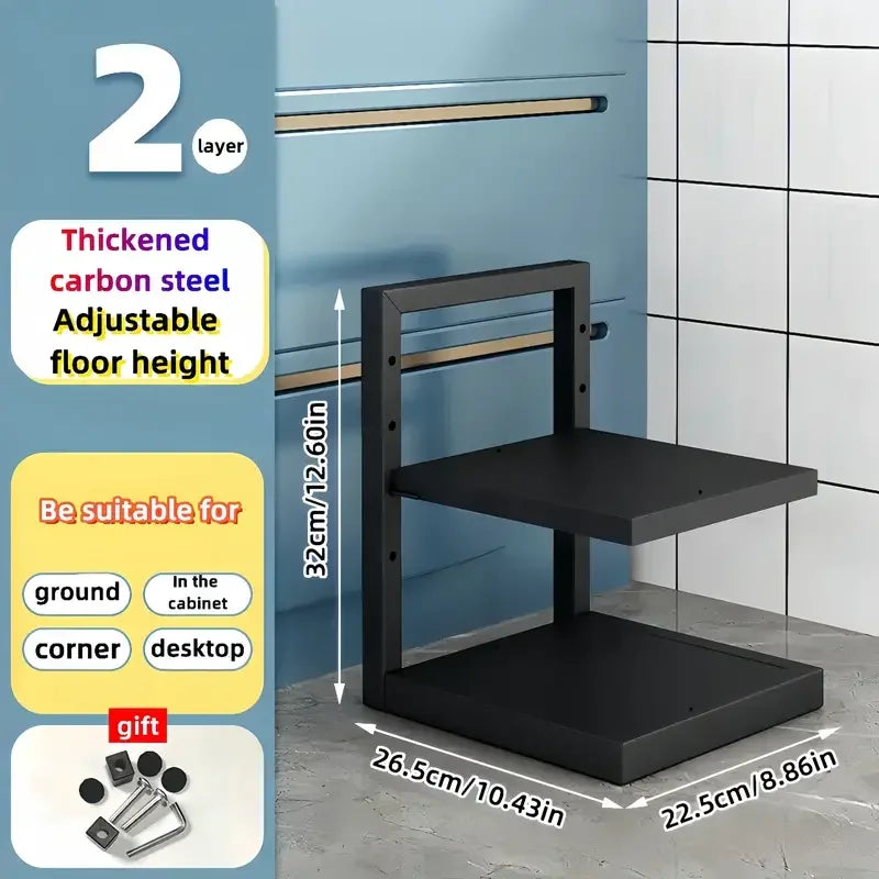 Adjustable Pot Rack Organizer, Stainless Steel Pot Storage Rack