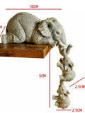 3pcs/set Cute Elephant Figurines Mother Elephant Holding Baby Elephant Hanging Off The Edge of Shelf