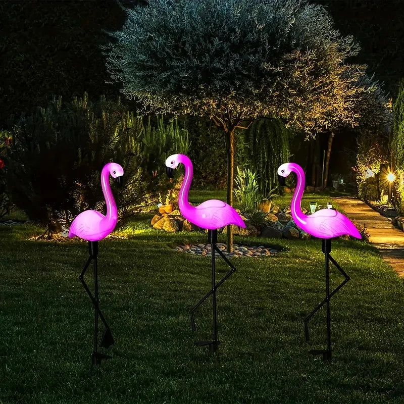 Outdoor Solar Flamingo Lights