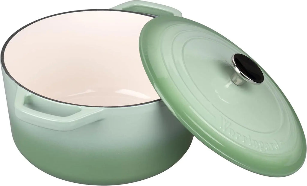 Green 6QT Enameled Cast Iron Dutch Oven with Lid, Bread Baking Pot and Sourdough Supplies Set
