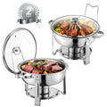 SucceBuy 5 Qt 4 Pack Chafing Dish Buffet Set Stainless Steel Chafer