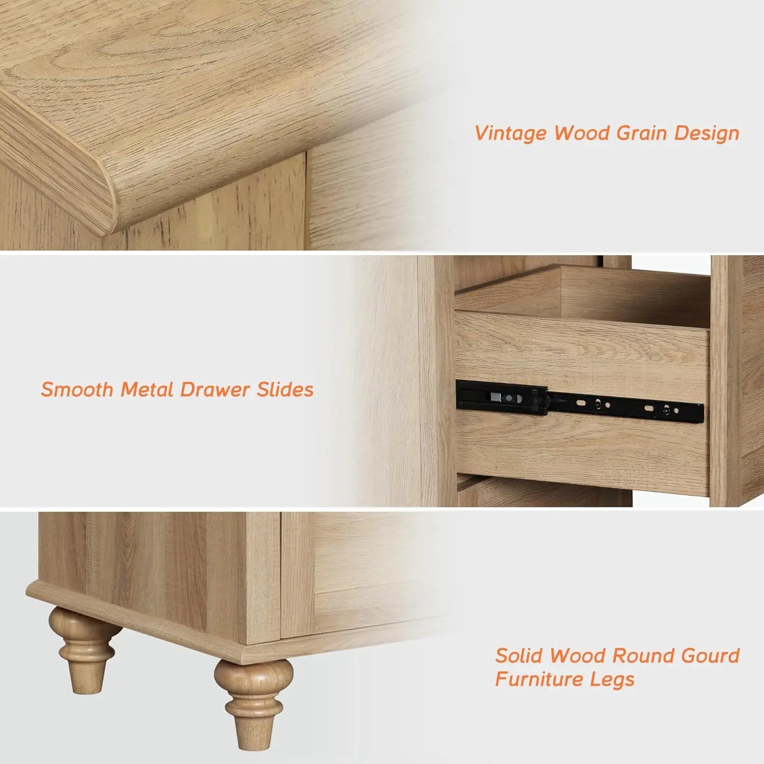 Farmhouse Coffee Table with Storage Cabinet