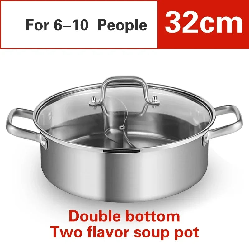 stainless steel two flavors hotpot special hot pot Cooking soup dumpling noodles