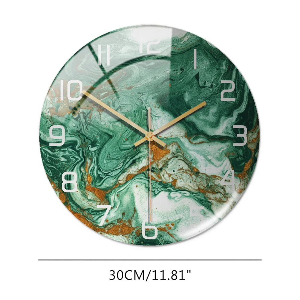 3D Acrylic Black Gold Marble Pattern Wall Clock Metal Silent Clock Mechanism