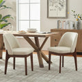 Pair of Beige Faux Leather Dining Chairs