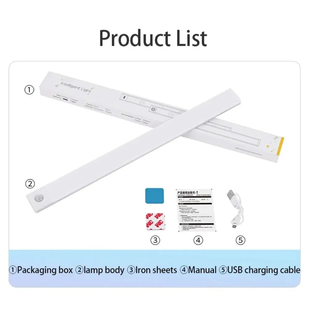 LED Cabinet Light USB Type-C Rechargeable Motion Sensor Led Lamp