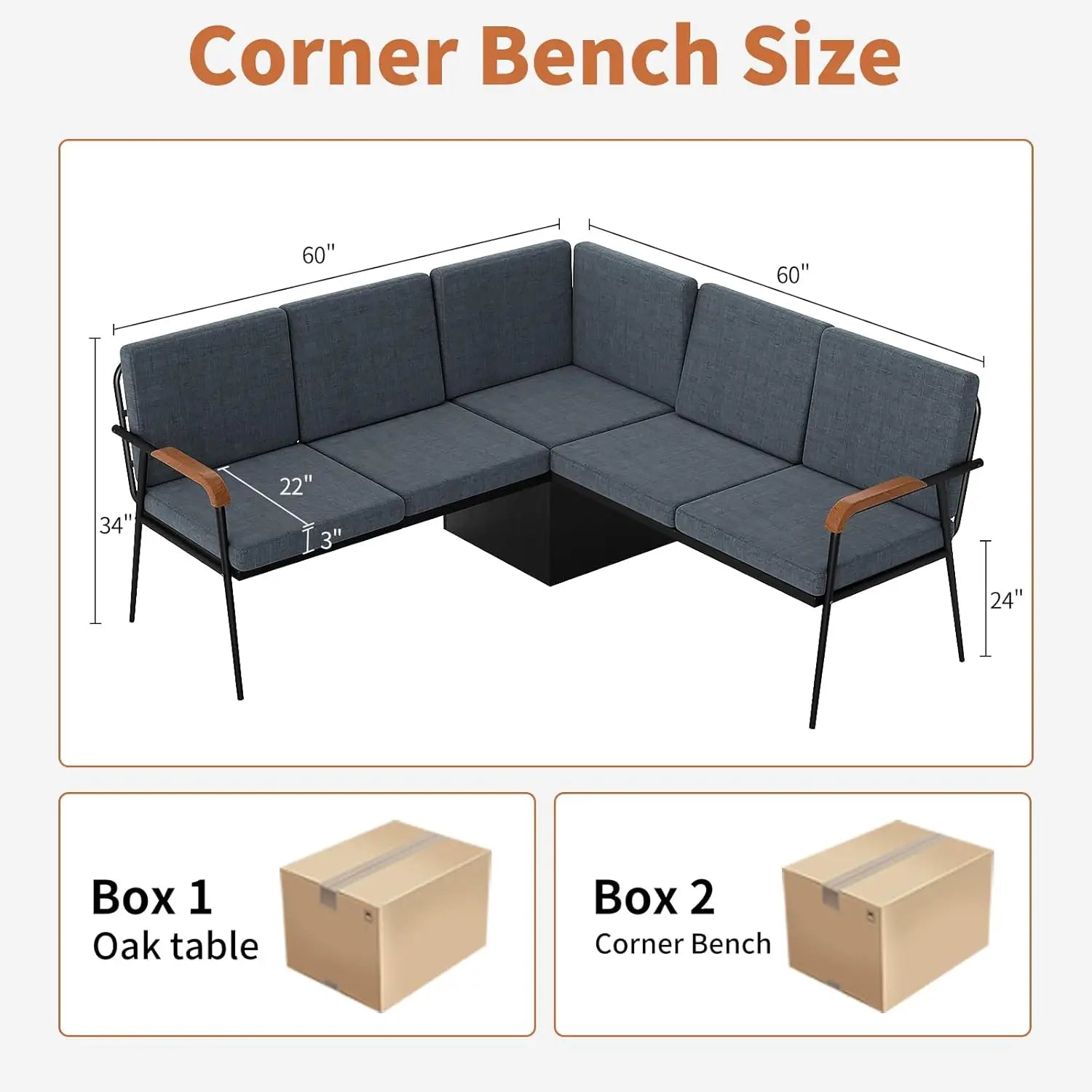 Corner Dining Set Folding Table Storage Bench 3pc Breakfast Nook Small Space