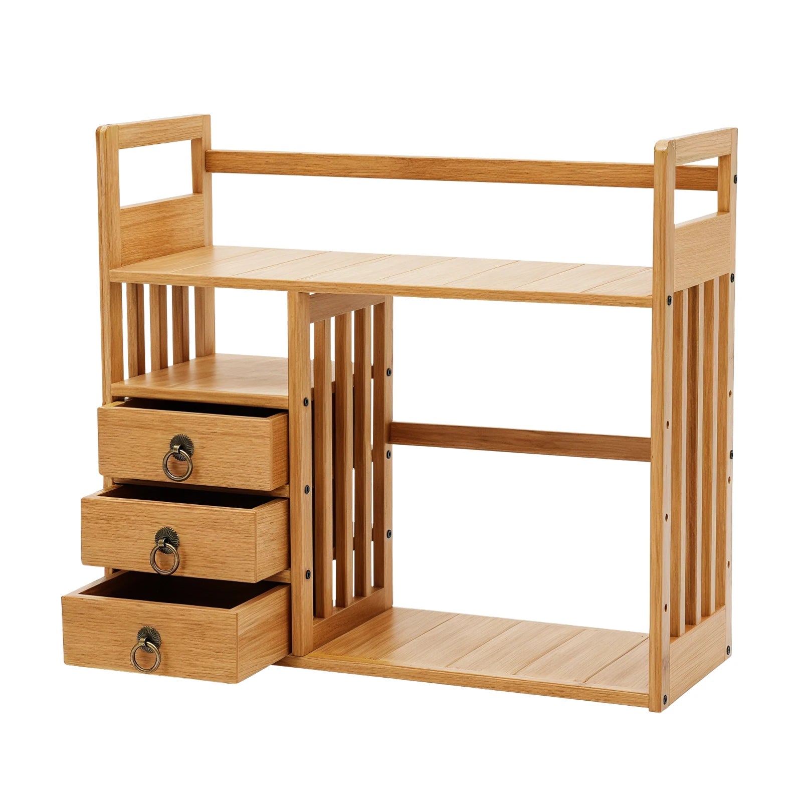 Desktop Organizer  Storage Rack Wood with Drawers