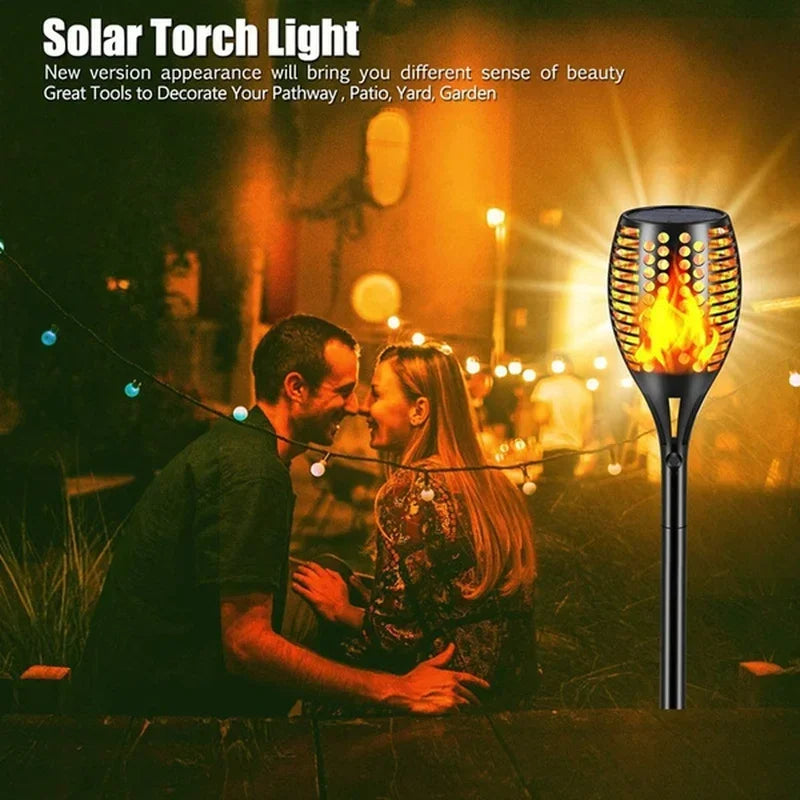 1/2/4/6/8/10Pcs Solar Flame Flickering Torch Lights