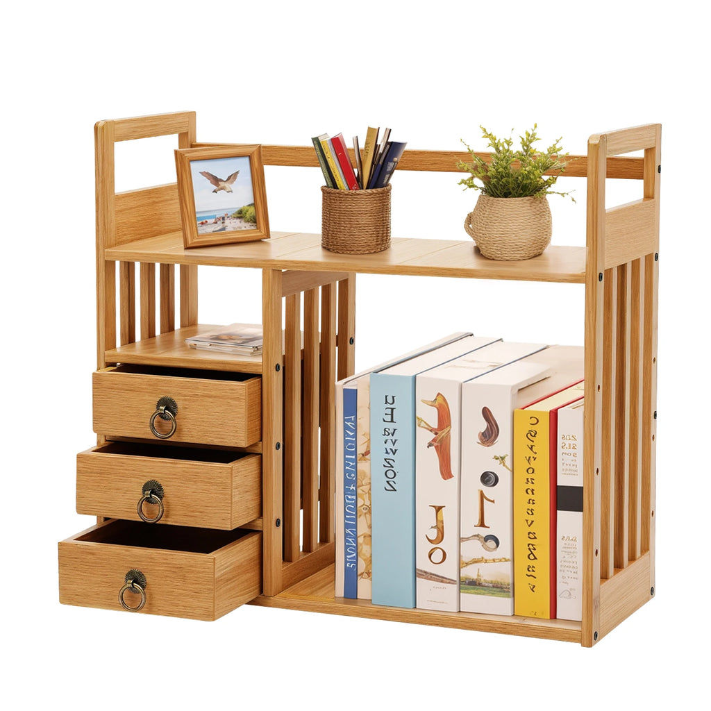 Desktop Organizer  Storage Rack Wood with Drawers