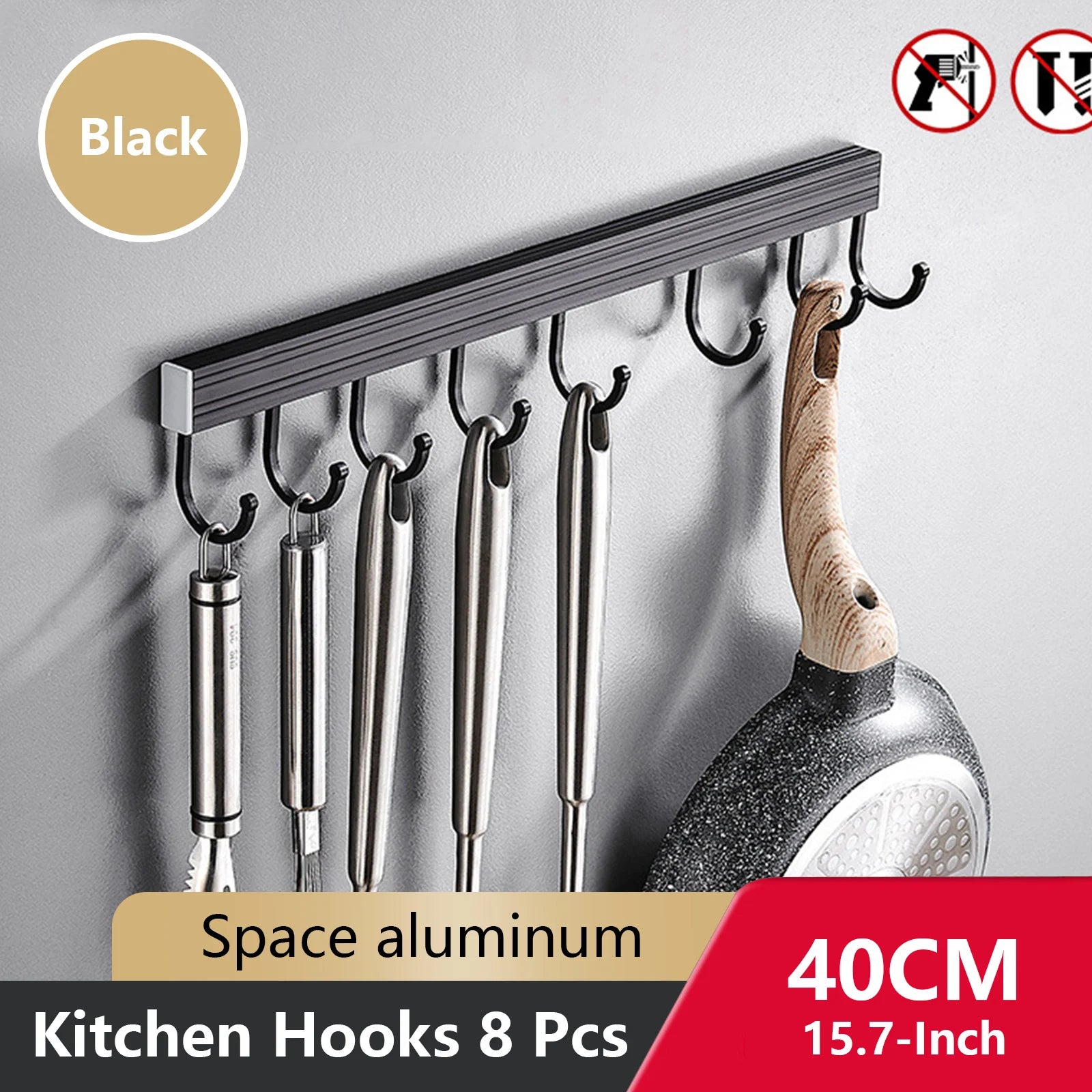 Wall Mounted Kitchen Hook Rack