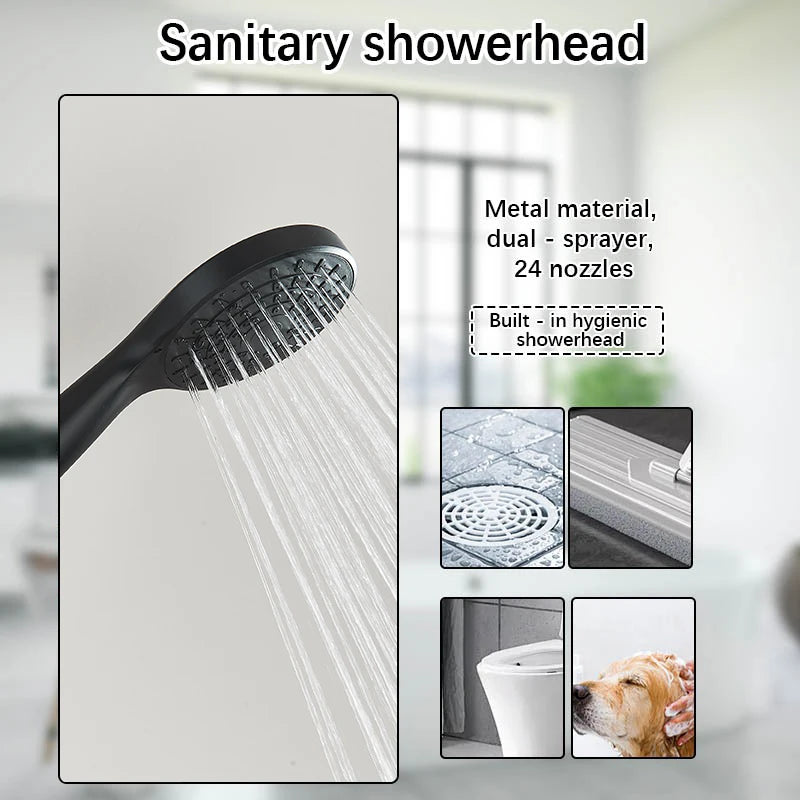 Square Stainless Steel Hand Shower And Shutter Complete Kit