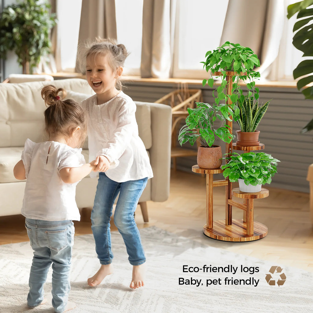 4 Tier Wood Plant Stand