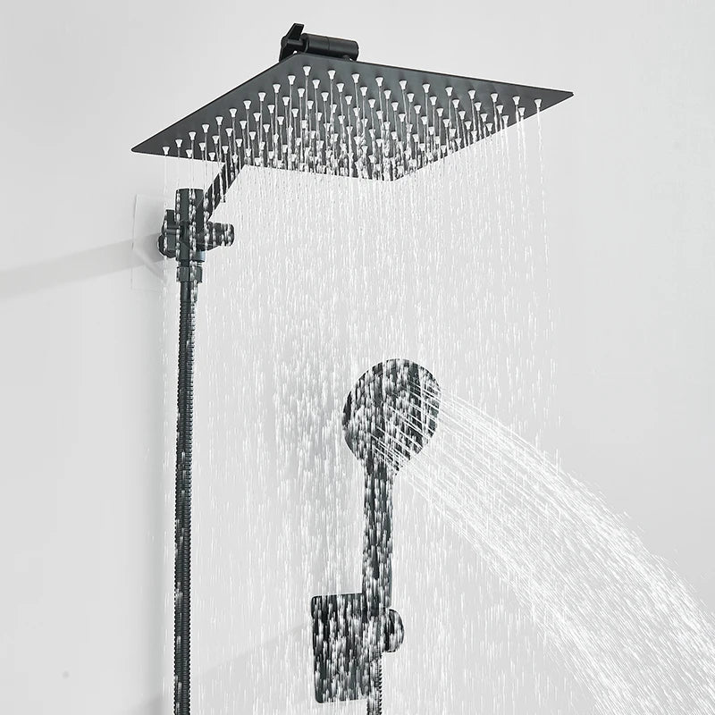 Square Stainless Steel Hand Shower And Shutter Complete Kit