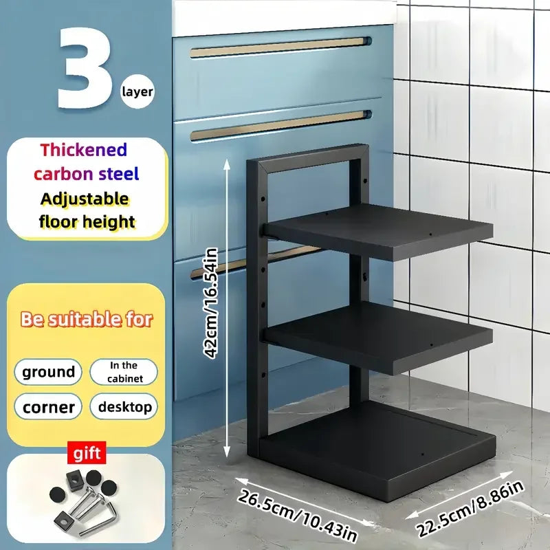 Adjustable Pot Rack Organizer, Stainless Steel Pot Storage Rack
