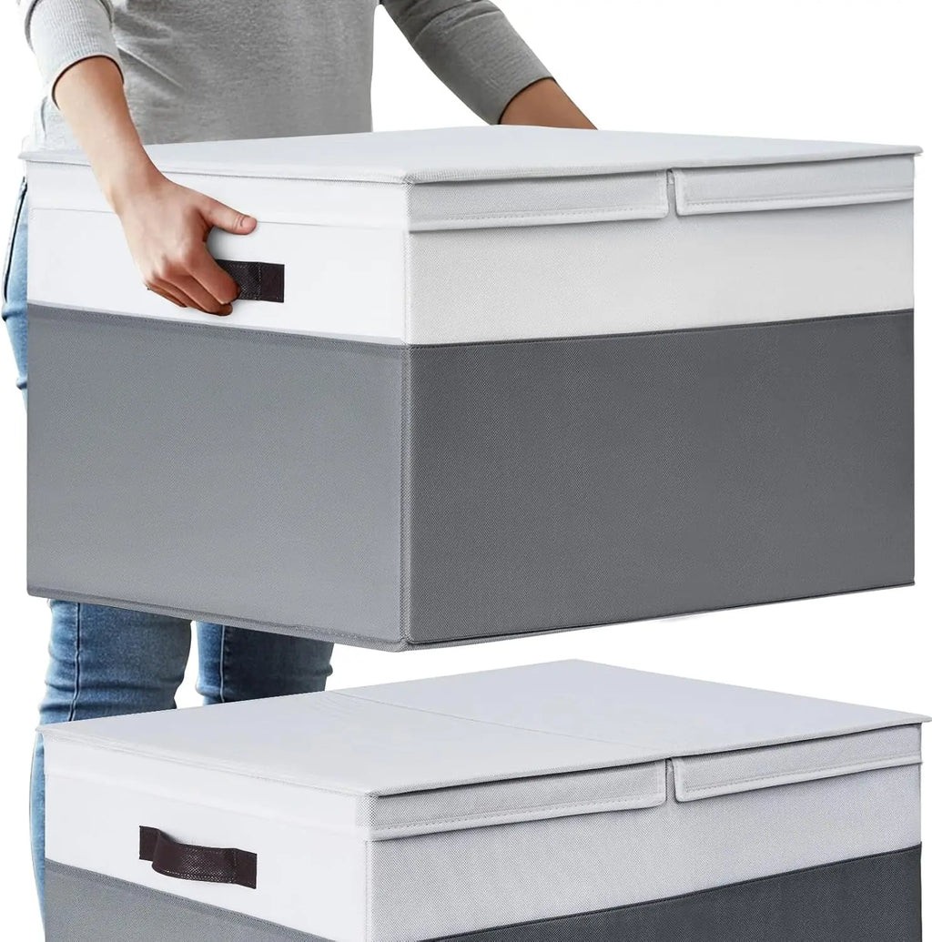 2 Pack EXTRA LARGE Blanket Storage Baskets with Lids