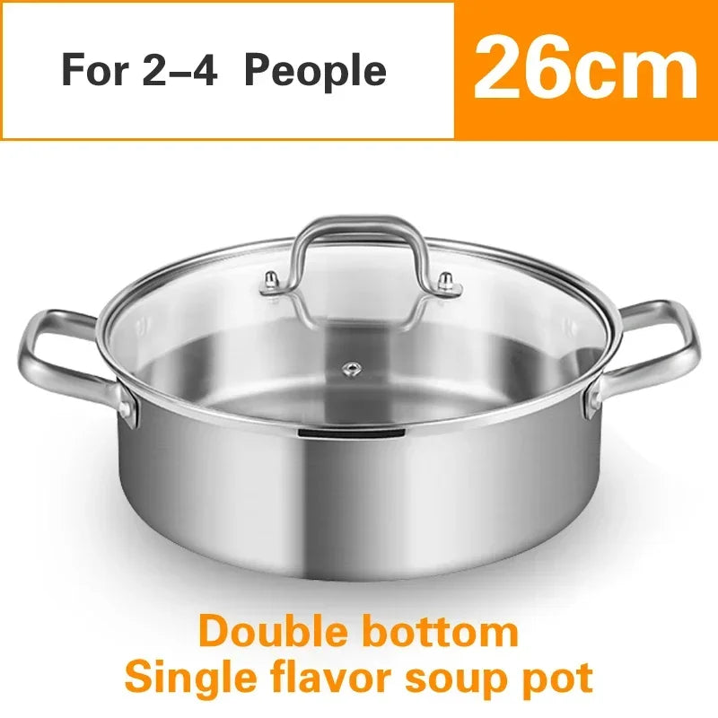 stainless steel two flavors hotpot special hot pot Cooking soup dumpling noodles